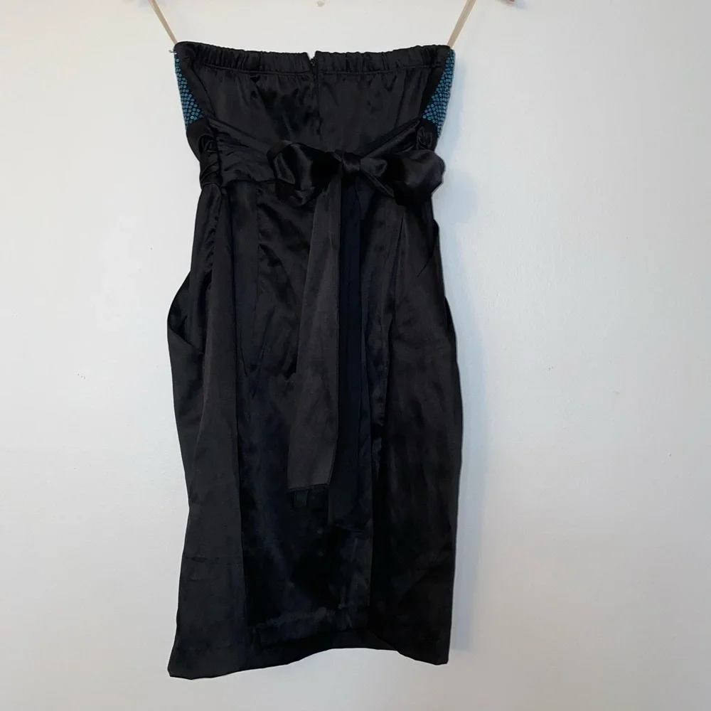 Ruby Rox Dress Size Small Sparkle Strapless Formal Black & Turquoise Party